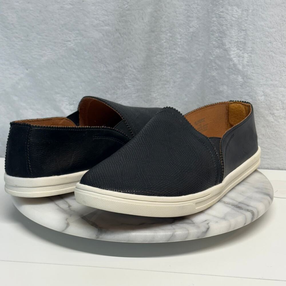 Sun + Stone Women Mariam Slip On Shoes Black Faux‎ Leather Size 11 Casual